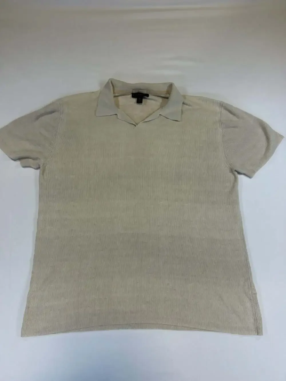 Banana Republic Men's Beige Linen Knit Polo Shirt Size L